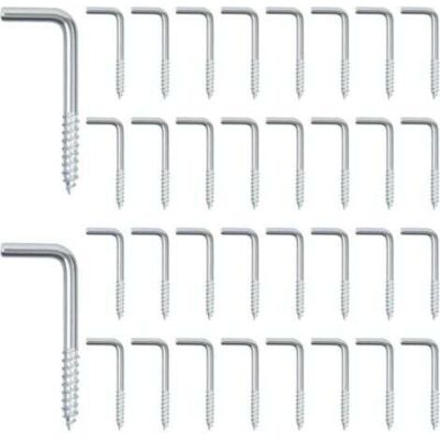 MCBOSON 2.5x13x25mm, Pack of 100 L-Shaped Hook Bolts, Right Angle Screw Hooks, Straight Slotted Hook Screws, Galvanized L-Hooks, Wall Hooks MCBOSON 2.5x13x25mm, Pack of 100 L-Shaped Hook Bolts, Right Angle Screw Hooks, Straight Slotted Hook Screws, Galvanized L-Hooks, Wall Hooks