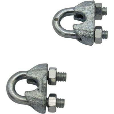 Securefix Direct - 30MM Wire Rope Grips x2 - DIN741 Galvanised Cable Clamp Securefix Direct - 30MM Wire Rope Grips x2 - DIN741 Galvanised Cable Clamp