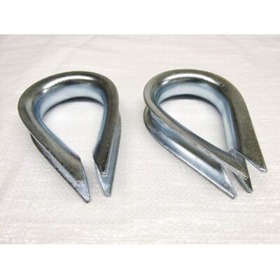 Securefix Direct - 32MM Wire Rope Thimbles x2 - Galvanised Steel Commercial Loop Securefix Direct - 32MM Wire Rope Thimbles x2 - Galvanised Steel Commercial Loop
