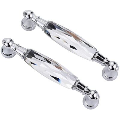 Rose - 2pcs Crystal Cabinet Drawer Pulls Kitchen Cabinet Door Knob Pull Door Handle (Silver, Large) Rose - 2pcs Crystal Cabinet Drawer Pulls Kitchen Cabinet Door Knob Pull Door Handle (Silver, Large)