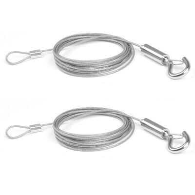 Memkey - 2pcs x 2m stainless steel cable, hook rope for clothes/lights/photos, max. 30kg Memkey - 2pcs x 2m stainless steel cable, hook rope for clothes/lights/photos, max. 30kg