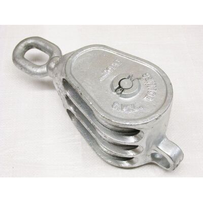 Securefix Direct - 3.9 Ton 8' gmi Treble Block With Swivel Eye Galvanised - 28MM Fibre Rope Safety Lifting Securefix Direct - 3.9 Ton 8' gmi Treble Block With Swivel Eye Galvanised - 28MM Fibre Rope Safety Lifting