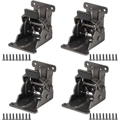 Linghhang - 4 Pack Black Self-Locking Folding Hinges for Table Legs, 0-90 Degree Folding Hinges, Folding Table Extension Hinges with Screws for Linghhang - 4 Pack Black Self-Locking Folding Hinges for Table Legs, 0-90 Degree Folding Hinges, Folding Table Extension Hinges with Screws for