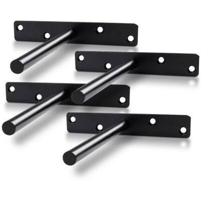 Cyslmuk - 4 Pieces Invisible Shelf Bracket, Iron Shelf Support, Wall Shelf Fixing Heavy Duty Bracket Cyslmuk - 4 Pieces Invisible Shelf Bracket, Iron Shelf Support, Wall Shelf Fixing Heavy Duty Bracket