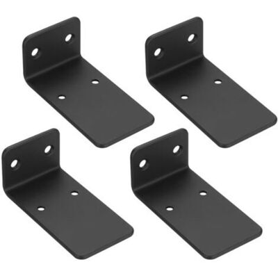 MCBOSON 4 Pieces L-Shaped Shelf Brackets, 90mm Wall Shelf Support, Floating L Shelf Brackets, Black Metal Shelf Bracket, Invisible Wall Shelf Mount for MCBOSON 4 Pieces L-Shaped Shelf Brackets, 90mm Wall Shelf Support, Floating L Shelf Brackets, Black Metal Shelf Bracket, Invisible Wall Shelf Mount for