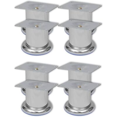 vidaXL Sofa Legs 8 pcs Round Chrome 60 mm - Sofa Legs vidaXL Sofa Legs 8 pcs Round Chrome 60 mm - Sofa Legs