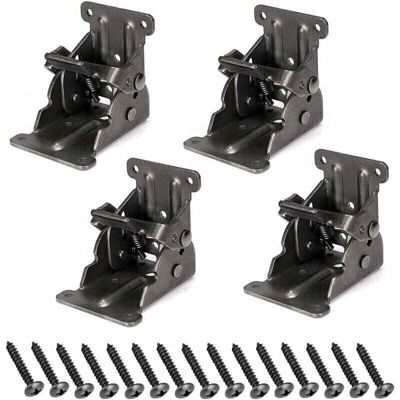 WOIYIC 4pcs Folding Table Leg Brackets, Foldable Hinge Hardware, Self-Locking Extension Folding Shelf Support Bracket for Bed Leg, Wall Shelf WOIYIC 4pcs Folding Table Leg Brackets, Foldable Hinge Hardware, Self-Locking Extension Folding Shelf Support Bracket for Bed Leg, Wall Shelf