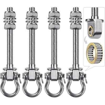 YS-YALOTRS 4pcs Hanger Swing with bearing, 175mm heavy-duty hammock hook M10 suspension chair screw bolt swivel ceiling beam support, 1500lbs YS-YALOTRS 4pcs Hanger Swing with bearing, 175mm heavy-duty hammock hook M10 suspension chair screw bolt swivel ceiling beam support, 1500lbs