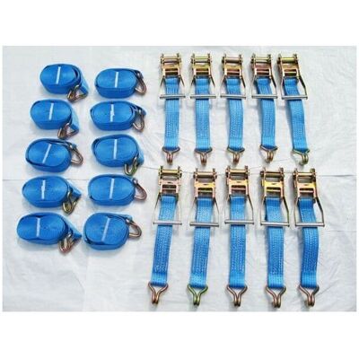 SECUREFIX DIRECT 50MM Ratchet Straps 4 Metre 5 Ton x10 (5000KG 4M Tie Down Lashing Claw J Hook) SECUREFIX DIRECT 50MM Ratchet Straps 4 Metre 5 Ton x10 (5000KG 4M Tie Down Lashing Claw J Hook)