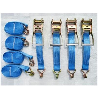 SECUREFIX DIRECT 50MM Ratchet Straps 4 Metre 5 Ton x4 (5000KG 4M Tie Down Lashing Claw J Hook) SECUREFIX DIRECT 50MM Ratchet Straps 4 Metre 5 Ton x4 (5000KG 4M Tie Down Lashing Claw J Hook)