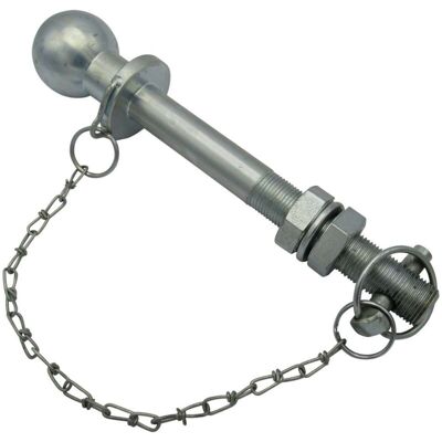Securefix Direct - 50MM Tow Ball Pin Long Shank 32MM Thread & Chain (1 1/4' 3 Ton Tractor atv Quad Trailer Hitch) Securefix Direct - 50MM Tow Ball Pin Long Shank 32MM Thread & Chain (1 1/4' 3 Ton Tractor atv Quad Trailer Hitch)