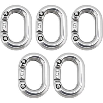 TORMATOR 5pcs 5mm Stainless Steel 316 Split Chain Links, Heavy Duty Chain Link Connector, C-Shaped Split Connection for Marine Grade Chain Connection TORMATOR 5pcs 5mm Stainless Steel 316 Split Chain Links, Heavy Duty Chain Link Connector, C-Shaped Split Connection for Marine Grade Chain Connection