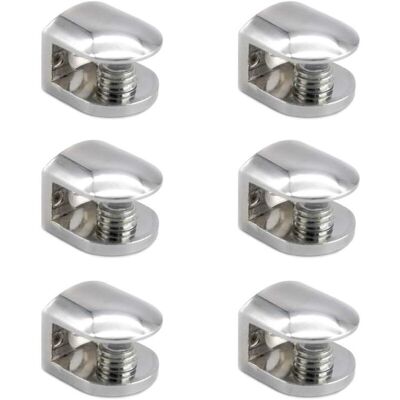 Longziming - 6 Pcs Glass Clamp Bracket Zinc Alloy Adjustable Fixings Holder for 6-10mm Thick 6mm-10mm Glass Tattes Longziming - 6 Pcs Glass Clamp Bracket Zinc Alloy Adjustable Fixings Holder for 6-10mm Thick 6mm-10mm Glass Tattes