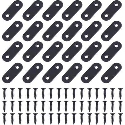 Wddnaot - 72 Pieces Flat Right Corner Brace Plates Metal Assembly Plate Connector Repair Bracket with Fixing Screws 2 Holes Stainless Steel Black Wddnaot - 72 Pieces Flat Right Corner Brace Plates Metal Assembly Plate Connector Repair Bracket with Fixing Screws 2 Holes Stainless Steel Black