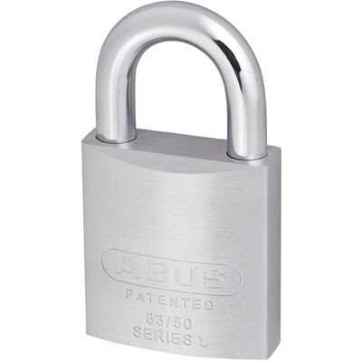 ABUS Chrome Brass Padlock - 83/50mm Keyed Alike - Security Level 8 ABUS Chrome Brass Padlock - 83/50mm Keyed Alike - Security Level 8