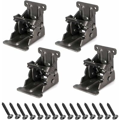 Gotrays - 90 Degree Self-Locking Folding Hinge Sheet Steel Folding Support 4 Pcs Gotrays - 90 Degree Self-Locking Folding Hinge Sheet Steel Folding Support 4 Pcs