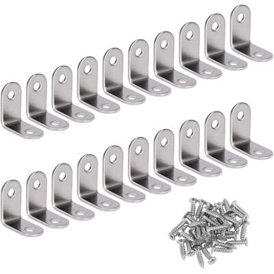 BEIJIYI 90 Degree Stainless Steel Corner Bracket, L-Shaped Corner Bracket, Fixing Bracket with Screws, Silver, 20pcs, 303016mm BEIJIYI 90 Degree Stainless Steel Corner Bracket, L-Shaped Corner Bracket, Fixing Bracket with Screws, Silver, 20pcs, 303016mm