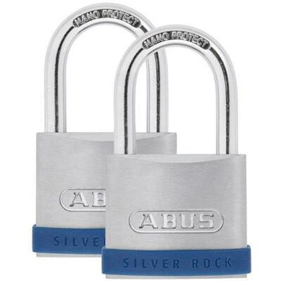 Abus - 80889 50mm Silver Rock 5 Padlock Twin Pack ABU550TC Abus - 80889 50mm Silver Rock 5 Padlock Twin Pack ABU550TC