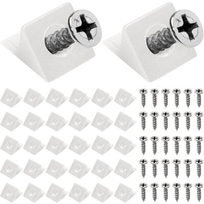Aiperq - 40PCS Drawer Brackets, Witch White Corner Brace Drawer Cabinet Shims Sagging Drawer Bottom Repair Shims 90 Degree with Screws - Fix Saggy Aiperq - 40PCS Drawer Brackets, Witch White Corner Brace Drawer Cabinet Shims Sagging Drawer Bottom Repair Shims 90 Degree with Screws - Fix Saggy