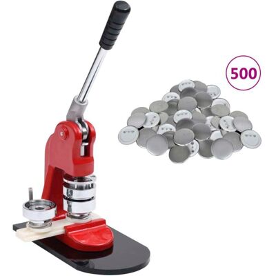 Badge Button Maker with 500 pcs Pinback Button Parts 25 mm Vidaxl Badge Button Maker with 500 pcs Pinback Button Parts 25 mm Vidaxl