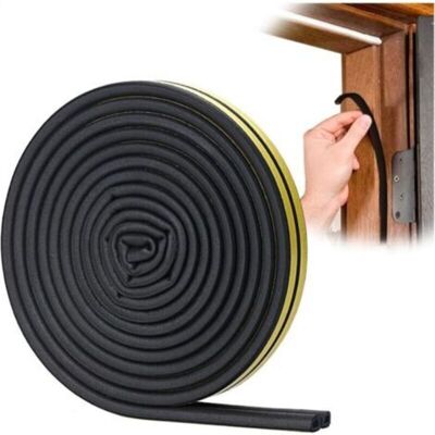 MCBOSON Black 6 Meters D-Profile Seal Strip, Weatherstrip Doors and Windows with Strong Adhesion, Insulate from Noise and Weather MCBOSON Black 6 Meters D-Profile Seal Strip, Weatherstrip Doors and Windows with Strong Adhesion, Insulate from Noise and Weather