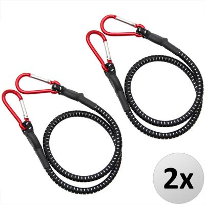 Bungee Cord Carabiner 80/100 cm Luggage Rope Cord Tie Car Elastic Set 2x 100cm - Deuba Bungee Cord Carabiner 80/100 cm Luggage Rope Cord Tie Car Elastic Set 2x 100cm - Deuba