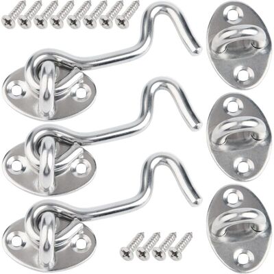 CCYKXA 3 Pcs 7.5cm Exterior Door Latch, Door Closure Hook, Stainless Steel Cabin Hook, Interior Door Lock with Mounting Screws, Door Latch for CCYKXA 3 Pcs 7.5cm Exterior Door Latch, Door Closure Hook, Stainless Steel Cabin Hook, Interior Door Lock with Mounting Screws, Door Latch for