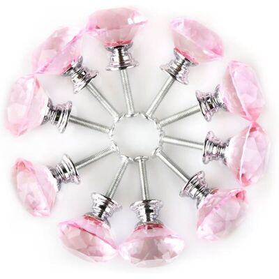 Furniture Knob Door Knob Drawer Knob Cupboard Cabinet Furniture Handle Clear Crystal 30mm Dia Round Pink Glass 10pcs - Ccykxa Furniture Knob Door Knob Drawer Knob Cupboard Cabinet Furniture Handle Clear Crystal 30mm Dia Round Pink Glass 10pcs - Ccykxa