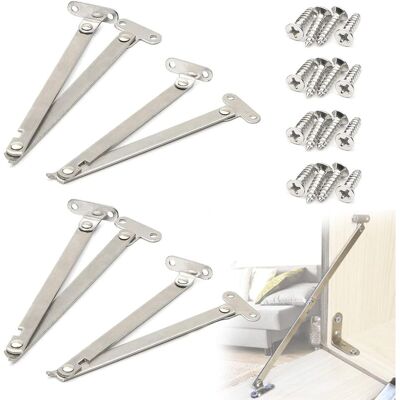 Csparkv - 4Pcs Stainless Steel Furniture Hinges Flap Support Hinge Flap Bracket Cabinet Door Hinge Silver Csparkv - 4Pcs Stainless Steel Furniture Hinges Flap Support Hinge Flap Bracket Cabinet Door Hinge Silver