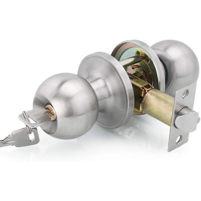 Memkey - Door handle, round knob lock, door lock, key lock, bolt size 70 mm Memkey - Door handle, round knob lock, door lock, key lock, bolt size 70 mm