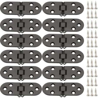 Door Hinge, 12 Pieces 180 Degree Folding Hinge, Invisible Hinge, Flat Hinge, Flip Top Hinge with Screws, for Folding Table, Cabinet, Wooden Crate, Door Hinge, 12 Pieces 180 Degree Folding Hinge, Invisible Hinge, Flat Hinge, Flip Top Hinge with Screws, for Folding Table, Cabinet, Wooden Crate,