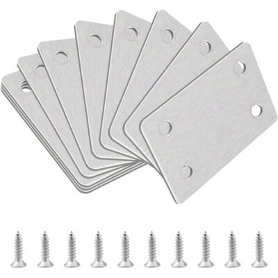 Cyslmuk - Flat Corner Brace Brackets, 10Pcs Stainless Steel Straight Support Shelf Bracket Flat Corner Brace Brackets Repair Mending Plates Assembly Cyslmuk - Flat Corner Brace Brackets, 10Pcs Stainless Steel Straight Support Shelf Bracket Flat Corner Brace Brackets Repair Mending Plates Assembly