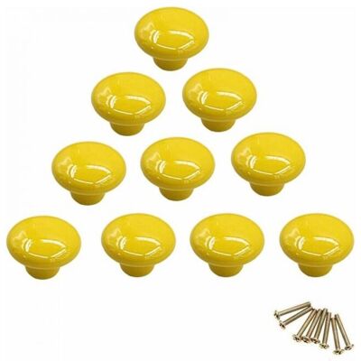 CYSLMUK Handle - yellow round porcelain knob, furniture knob, drawer knob, cupboard knob, ceramic handle, interior decoration makeover, vintage our drawer, CYSLMUK Handle - yellow round porcelain knob, furniture knob, drawer knob, cupboard knob, ceramic handle, interior decoration makeover, vintage our drawer,