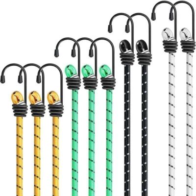 TEHTUY Heavy-Duty Bungee Cords, 10-Piece Set in 4 Colors and 4 Sizes, with Hooks for Protecting Furniture, Trolleys, Camping Tents, and Motorcycles E10 TEHTUY Heavy-Duty Bungee Cords, 10-Piece Set in 4 Colors and 4 Sizes, with Hooks for Protecting Furniture, Trolleys, Camping Tents, and Motorcycles E10