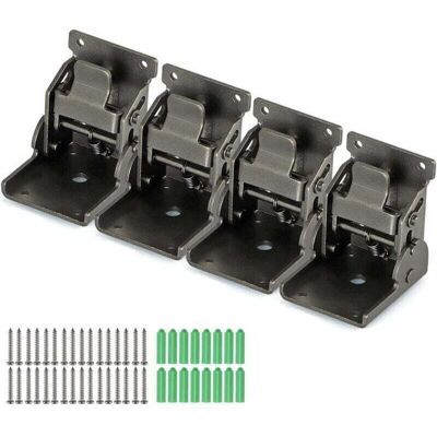 BASETBL Heavy-duty folding brackets, 90-degree self-locking hinges for table legs, wall shelf, 330 lb per, pack of 4 (Gunblack) BASETBL Heavy-duty folding brackets, 90-degree self-locking hinges for table legs, wall shelf, 330 lb per, pack of 4 (Gunblack)
