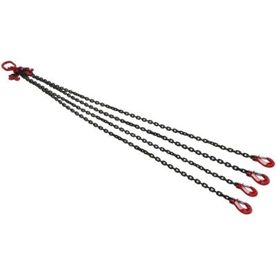 YMYNY Heavy Duty Lifting Chain Sling, 2 Meters 1 Ton 6mm Adjustable Lifting Chain with 4 Hooks for Mines, Ports, Buildings, Steel Mills, Crane Operations YMYNY Heavy Duty Lifting Chain Sling, 2 Meters 1 Ton 6mm Adjustable Lifting Chain with 4 Hooks for Mines, Ports, Buildings, Steel Mills, Crane Operations