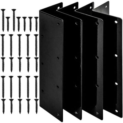 Heavy-Duty Steel Corner Brackets for Raised Garden Beds, L-Shaped Supports, 4 Pieces, Garden Furniture Fixings, 20"-24" Height, Scratch-Resistant Heavy-Duty Steel Corner Brackets for Raised Garden Beds, L-Shaped Supports, 4 Pieces, Garden Furniture Fixings, 20"-24" Height, Scratch-Resistant