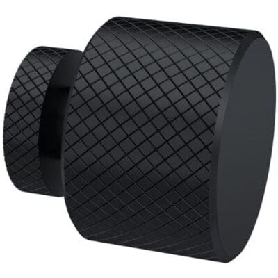 Hudson Reed - Nuie Matt Black 30mm Knurled Knob Furniture Handle - H214 Hudson Reed - Nuie Matt Black 30mm Knurled Knob Furniture Handle - H214