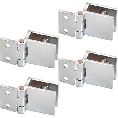 SNQ Inherited 4-Piece Glass Door Clip Hinge, Hinge for Kitchen Cabinet Glass Doors, Display Cases, Showers, Stainless Steel Bracket for Corner Opening SNQ Inherited 4-Piece Glass Door Clip Hinge, Hinge for Kitchen Cabinet Glass Doors, Display Cases, Showers, Stainless Steel Bracket for Corner Opening