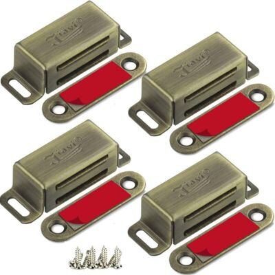 GOTRAYS Jiayi Cabinet Magnets 4 Pack Bronze Cabinet Door Magnets Stainless Steel Magnetic Door Catch Magnetic Catches for Kitchen Cabinet Lock 46mm GOTRAYS Jiayi Cabinet Magnets 4 Pack Bronze Cabinet Door Magnets Stainless Steel Magnetic Door Catch Magnetic Catches for Kitchen Cabinet Lock 46mm