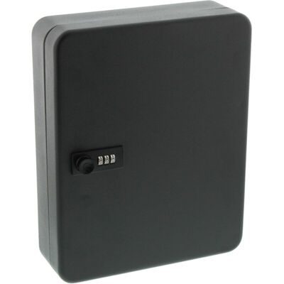 Tinor - Key cabinet with digital code, 36 hooks, sheet steel, matt black Tinor - Key cabinet with digital code, 36 hooks, sheet steel, matt black