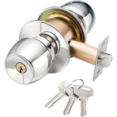 WOIYIC Keyed Entry Door Lock, Ball Door Knobs with Keys, Stainless Steel Exterior Door Handle (Dimensions: 60mm) WOIYIC Keyed Entry Door Lock, Ball Door Knobs with Keys, Stainless Steel Exterior Door Handle (Dimensions: 60mm)