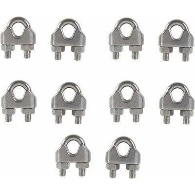 SNQ M6 Cable Clamps U-Shaped Bolt Cable Clip 304 Stainless Steel Cable Clamp Saddle Wire Rope Clips for Outdoor Clothesline 10PCS SNQ M6 Cable Clamps U-Shaped Bolt Cable Clip 304 Stainless Steel Cable Clamp Saddle Wire Rope Clips for Outdoor Clothesline 10PCS