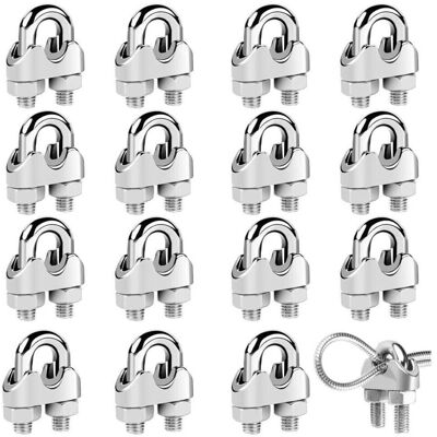 YS-YALOTRS M6 Cable Ties, 16 Pcs U Bolt Stainless Steel Cable Clips for Securing Cables, Connecting Clotheslines to Visors (304 Stainless Steel) YS-YALOTRS M6 Cable Ties, 16 Pcs U Bolt Stainless Steel Cable Clips for Securing Cables, Connecting Clotheslines to Visors (304 Stainless Steel)