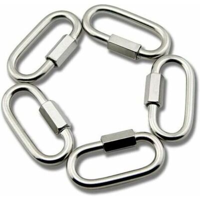 Gotrays - M6 Stainless Steel Quick Link d Shape Carabiner Chain Links, 5pcs Gotrays - M6 Stainless Steel Quick Link d Shape Carabiner Chain Links, 5pcs