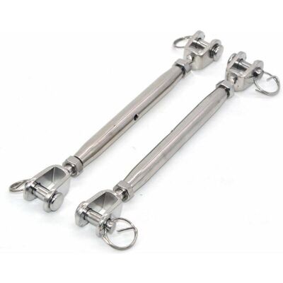 Memkey - Pack of 2 jaw clamps made of stainless steel 304 M10 with magnetic closure, cable tensioner made of stainless steel, turnbucklefiwith welded Memkey - Pack of 2 jaw clamps made of stainless steel 304 M10 with magnetic closure, cable tensioner made of stainless steel, turnbucklefiwith welded