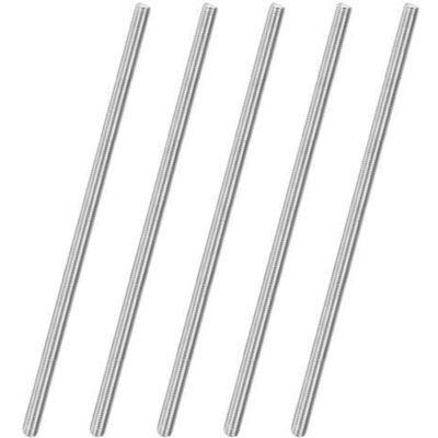 MCBOSON Pack of 5 fully threaded rods, M10 x 300 mm, right-hand thread in 304 stainless steel, for anchor bolts/clamps/furniture fixing brackets, metric MCBOSON Pack of 5 fully threaded rods, M10 x 300 mm, right-hand thread in 304 stainless steel, for anchor bolts/clamps/furniture fixing brackets, metric