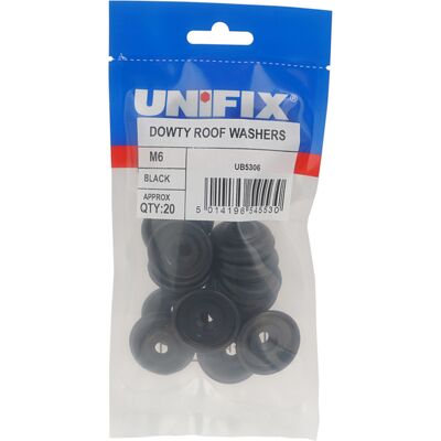 Unifix Black Dowty Roof Washers - M6 - Box Of 100 Unifix Black Dowty Roof Washers - M6 - Box Of 100