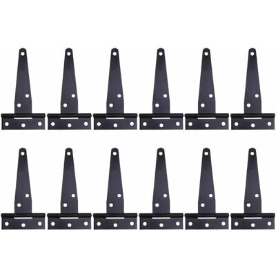 OEM 12 Pcs 4 Inch Black Lacquered T-hinges, Heavy Duty T-hinges, Wooden Door Hinges, Rustproof Metal Iron Door Hinges With Screws For Barn Doors, 100 Mm OEM 12 Pcs 4 Inch Black Lacquered T-hinges, Heavy Duty T-hinges, Wooden Door Hinges, Rustproof Metal Iron Door Hinges With Screws For Barn Doors, 100 Mm