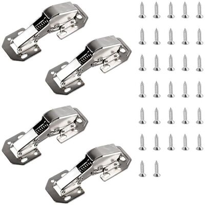 OEM 4 X Cabinet Hinges - 113×43mm (5inch) - Heavy Duty Cabinet Door Soft Close Screw-in Hinge With Spring 90° Cabinet Furniture Hinge - With 32pcs Screws With Hydraulic Damping For Cabinet OEM 4 X Cabinet Hinges - 113×43mm (5inch) - Heavy Duty Cabinet Door Soft Close Screw-in Hinge With Spring 90° Cabinet Furniture Hinge - With 32pcs Screws With Hydraulic Damping For Cabinet